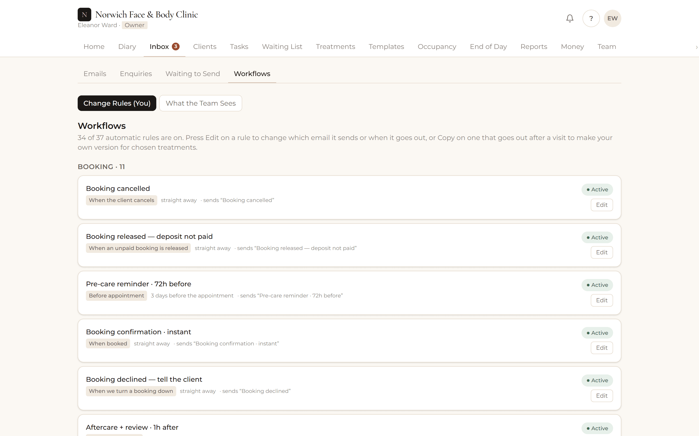 Automatic email workflows
